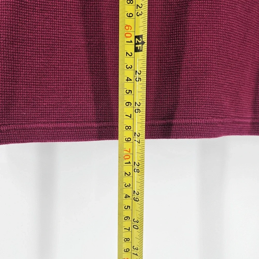 Polo Ralph Lauren Waffle‎ Knit Shirt Mens Medium M Burgundy Thermal Pullover